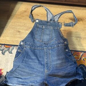 No Boundaries Kids Denim Overall Shorts